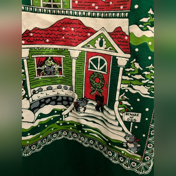 Christmas Nightgown Green Vintage - Picture 2 of 11